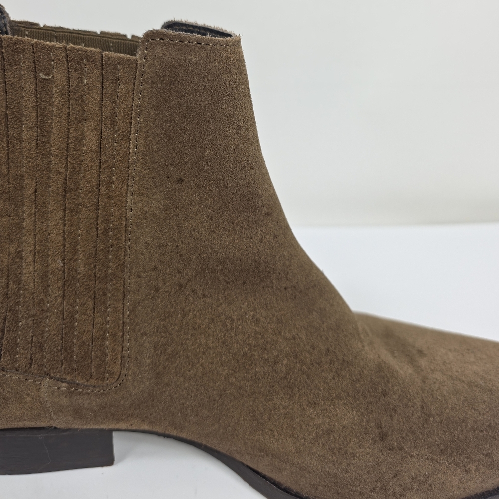 AllSaints Suede Chelsea Boots Tan Elastic Panel Pull On Size 44 US 11 - Picture 8 of 15